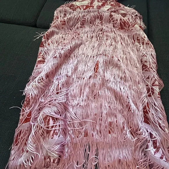 Pink Fringe Beach Cover-Up Dress - Picture 5 of 5